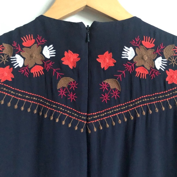 Navy Embroidered French Connection Dress - Picture 7 of 7